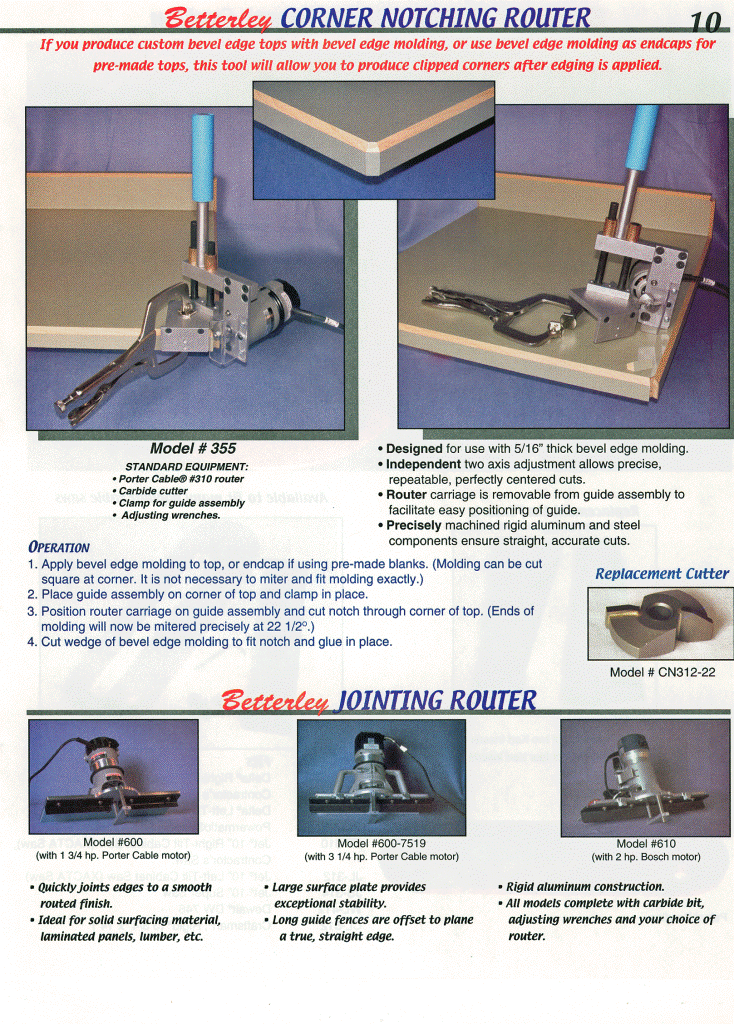 Corner Notching Router 355 Betterley Enterprises Tools 4 Solid